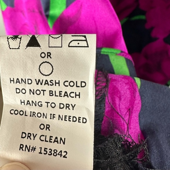 MELLODAY Pink and Navy Floral One Shoulder Ruffled Dress size Large - Picture 7 of 10